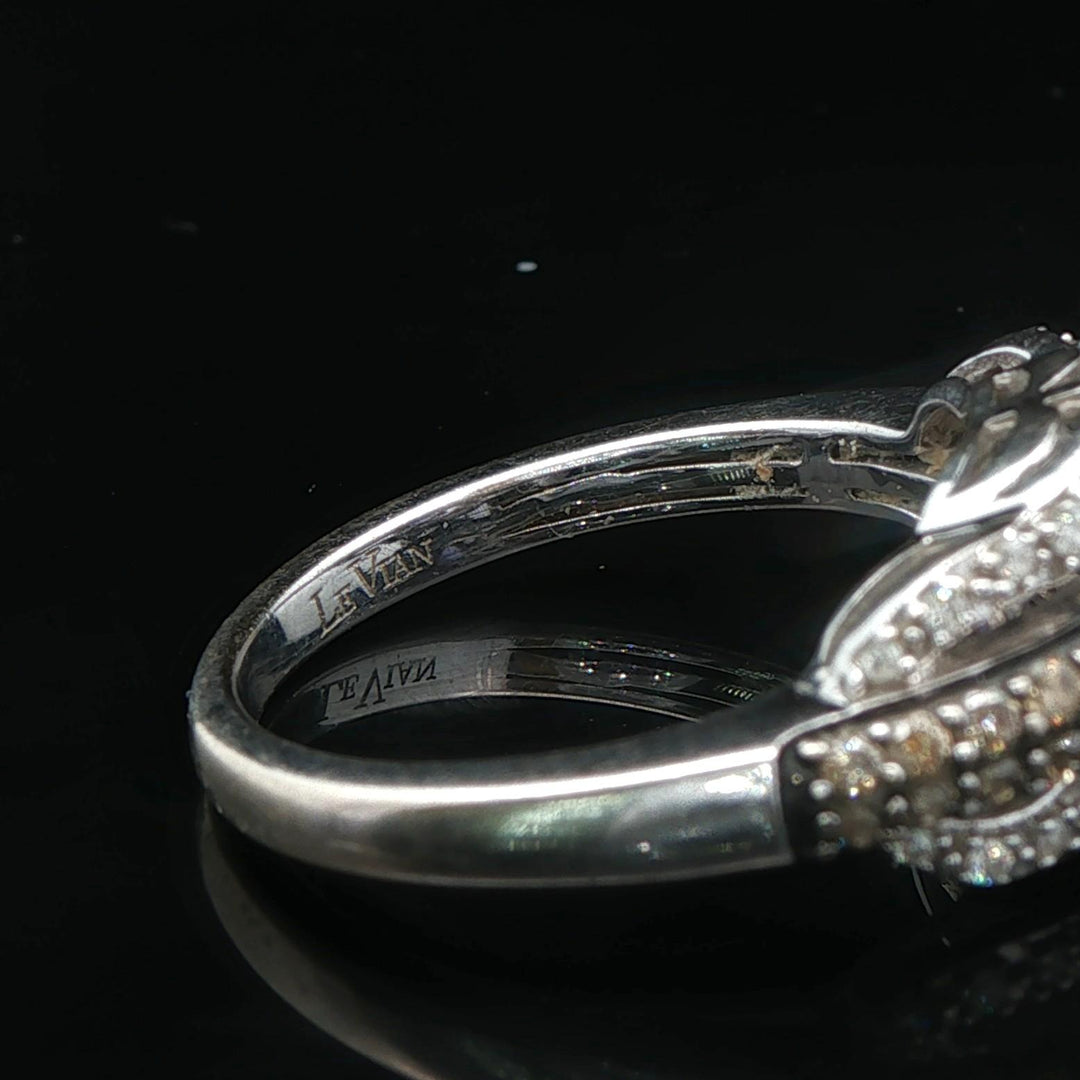 LeVian 14k White Gold Tanzanite and 0.50cttw Diamond Ladies Ring Size 7