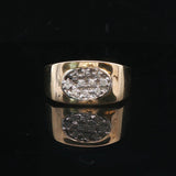 14k Yellow Gold and 0.25cttw Diamond Solid Men's Ring Size 9.5