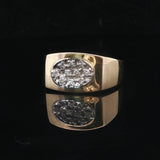14k Yellow Gold and 0.25cttw Diamond Solid Men's Ring Size 9.5