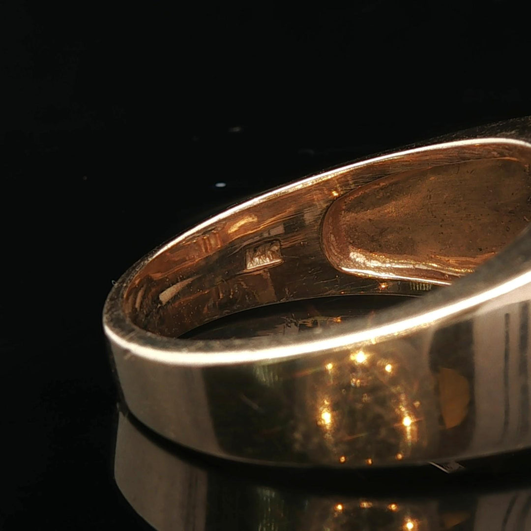 14k Yellow Gold and 0.25cttw Diamond Solid Men's Ring Size 9.5