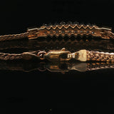14k Yellow Gold and 1cttw Diamond Bar Flattened Curb Link Bracelet Italy 6.25"
