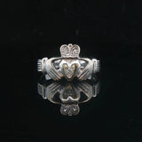 14k White Gold and Diamond 5.8g Claddagh Ring Size 12