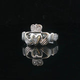 14k White Gold and Diamond 5.8g Claddagh Ring Size 12