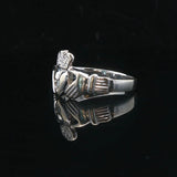 14k White Gold and Diamond 5.8g Claddagh Ring Size 12