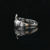 14k White Gold and Diamond 5.8g Claddagh Ring Size 12