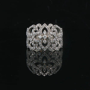 Neil Lane 14k White Gold and 1.75cttw Diamond Ladies Fancy Band Ring Size 6.5