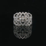 Neil Lane 14k White Gold and 1.75cttw Diamond Ladies Fancy Band Ring Size 6.5