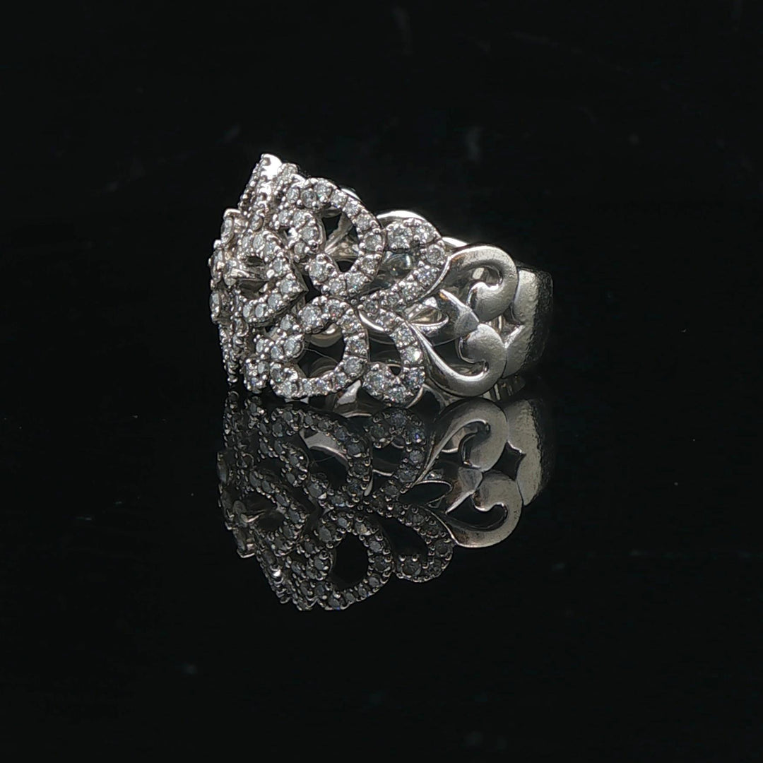 Neil Lane 14k White Gold and 1.75cttw Diamond Ladies Fancy Band Ring Size 6.5