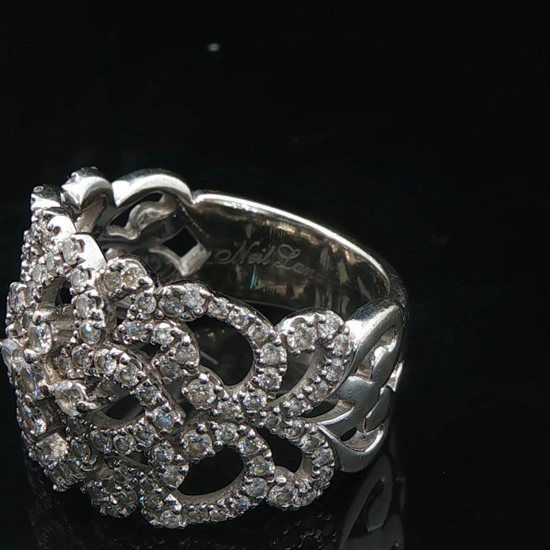 Neil Lane 14k White Gold and 1.75cttw Diamond Ladies Fancy Band Ring Size 6.5