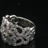 Neil Lane 14k White Gold and 1.75cttw Diamond Ladies Fancy Band Ring Size 6.5