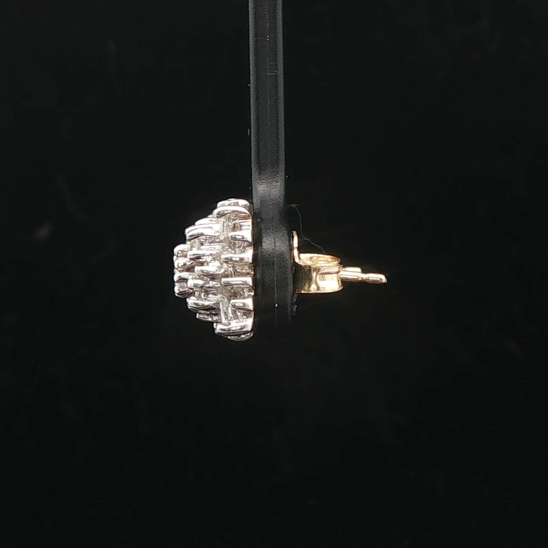 14k White and Yellow Gold 1cttw Diamond Vintage Square Cluster Stud Earrings