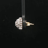 14k White and Yellow Gold 1cttw Diamond Vintage Square Cluster Stud Earrings