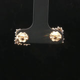 14k White and Yellow Gold 1cttw Diamond Vintage Square Cluster Stud Earrings