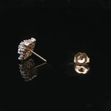 14k White and Yellow Gold 1cttw Diamond Vintage Square Cluster Stud Earrings