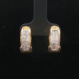 14k Yellow Gold and 2cttw Princess Cut Diamond Vintage Huggie Earrings