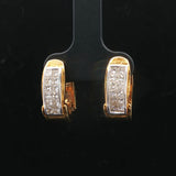14k Yellow Gold and 2cttw Princess Cut Diamond Vintage Huggie Earrings