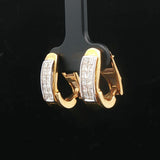 14k Yellow Gold and 2cttw Princess Cut Diamond Vintage Huggie Earrings
