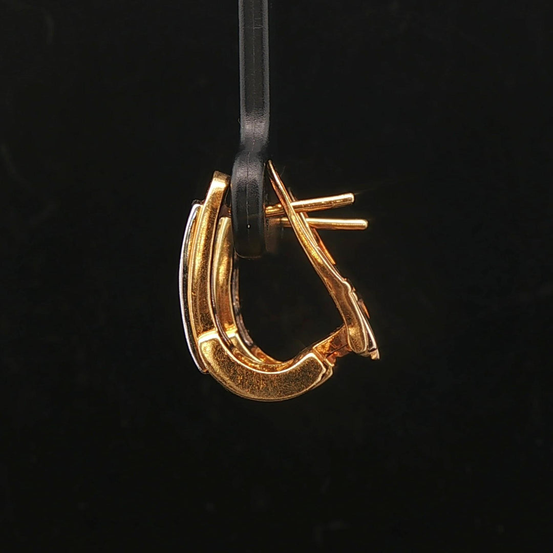 14k Yellow Gold and 2cttw Princess Cut Diamond Vintage Huggie Earrings