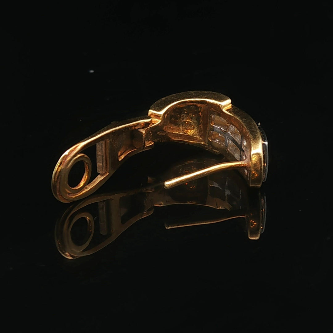 14k Yellow Gold and 2cttw Princess Cut Diamond Vintage Huggie Earrings