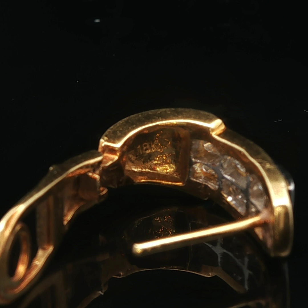14k Yellow Gold and 2cttw Princess Cut Diamond Vintage Huggie Earrings