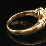 18k Yellow Gold Blue Sapphire and 0.75cttw Diamond Ladies Ring Size 6