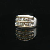 10k White and Yellow Gold 1.5cttw Diamond Men's Heavy Ring Size 10