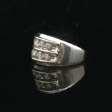 10k White and Yellow Gold 1.5cttw Diamond Men's Heavy Ring Size 10