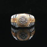 10k White and Yellow Gold Diamond Men's Watch Style Ring Size 10