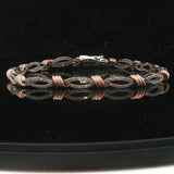 10k White and Rose Gold 1.5cttw Two Tone Fancy Link Bracelet 7.5"