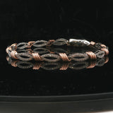 10k White and Rose Gold 1.5cttw Two Tone Fancy Link Bracelet 7.5"