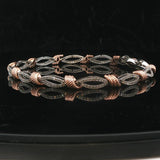 10k White and Rose Gold 1.5cttw Two Tone Fancy Link Bracelet 7.5"