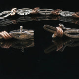 10k White and Rose Gold 1.5cttw Two Tone Fancy Link Bracelet 7.5"