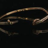 14k Yellow Gold and 1cttw Diamond Solid V Bangle Bracelet 6.5"