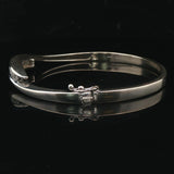 14k White Gold and 1cttw Diamond Solid 20g Heavy Bypass Bangle Bracelet 6.75"