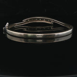 14k White Gold and 1cttw Diamond Solid 20g Heavy Bypass Bangle Bracelet 6.75"