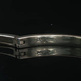 14k White Gold and 1cttw Diamond Solid 20g Heavy Bypass Bangle Bracelet 6.75"