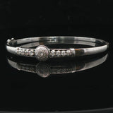 14k White Gold and 0.50cttw Diamond Solid Vintage Bangle Bracelet 6.5"