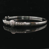 14k White Gold and 0.50cttw Diamond Solid Vintage Bangle Bracelet 6.5"