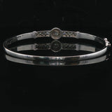 14k White Gold and 0.50cttw Diamond Solid Vintage Bangle Bracelet 6.5"