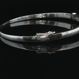 14k White Gold and 0.50cttw Diamond Solid Vintage Bangle Bracelet 6.5"