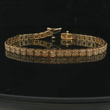 14k Yellow Gold and 2cttw Diamond Squared Tennis Bracelet