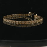 14k Yellow Gold and 2cttw Diamond Squared Tennis Bracelet