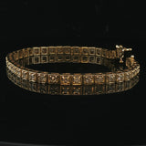 14k Yellow Gold and 2cttw Diamond Squared Tennis Bracelet