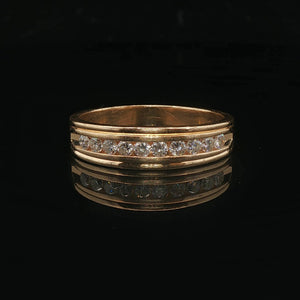 14k Yellow Gold and 0.50cttw Channel Set Diamond Men's Band Ring Size 11.5