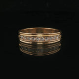 14k Yellow Gold and 0.50cttw Channel Set Diamond Men's Band Ring Size 11.5