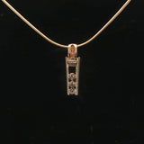 14k Yellow and White Gold 0.25cttw Diamond Slide Pendant Snake Link Necklace 16"