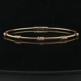 14k Yellow Gold and 0.25cttw Diamond Station Flex Bangle Bracelet 6.75"