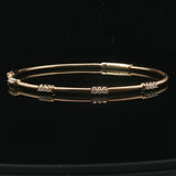 14k Yellow Gold and 0.25cttw Diamond Station Flex Bangle Bracelet 6.75"