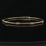 14k Yellow Gold and 0.25cttw Diamond Station Flex Bangle Bracelet 6.75"