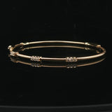 14k Yellow Gold and 0.25cttw Diamond Station Flex Bangle Bracelet 6.75"